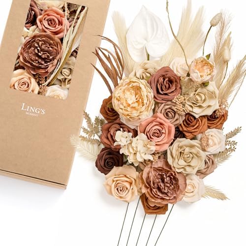Artificial Wedding Fall Flowers Deluxe Combo, Boho & Sepia in Beg-boho & Sepia