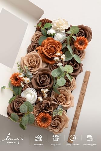 Artificial Wedding Fall Flowers Deluxe Combo, Earth Brown in Earth Brown & Burnt Orange, alternate view 6