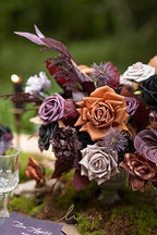 Artificial Wedding Fall Flowers Deluxe Combo, Hollween Decor in Blk-black & Orange & Purple, alternate view 3