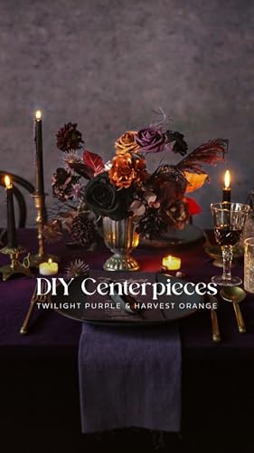 Artificial Wedding Fall Flowers Deluxe Combo, Hollween Decor in Blk-black & Orange & Purple, alternate view 5