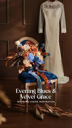 Artificial Wedding Fall Flowers Deluxe Combo, Orange & Navy in Or-burnt Orange & Navy, alternate view 4