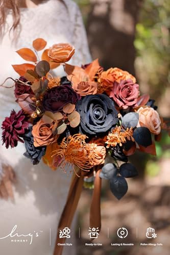 Artificial Wedding Fall Flowers Grand Combo, Black & Orange in Blk-black & Orange, alternate view 3