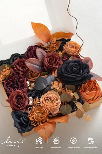 Artificial Wedding Fall Flowers Grand Combo, Black & Orange in Blk-black & Orange, alternate view 6