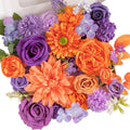 Artificial Wedding Fall Flowers Grand Combo, Burnt Orange Purple in Burnt Orange and Purple
