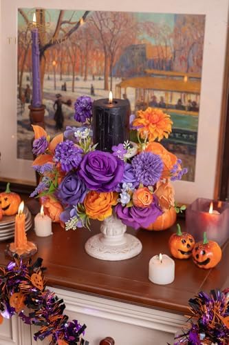 Artificial Wedding Fall Flowers Grand Combo, Burnt Orange Purple in Burnt Orange and Purple, alternate view 4