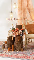 Artificial Wedding Fall Flowers Grand Combo, Orange Burgundy in Or-orange & Burgundy, alternate view 4