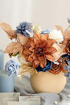 Artificial Wedding Fall Flowers Grand Combo, Orange & Navy in Or-burnt Orange & Navy, alternate view 3