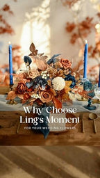 Artificial Wedding Fall Flowers Grand Combo, Orange & Navy in Or-burnt Orange & Navy, alternate view 4
