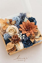 Artificial Wedding Fall Flowers Grand Combo, Orange & Navy in Or-burnt Orange & Navy, alternate view 6