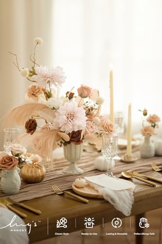 Artificial Wedding Flowers Combo, Beige & Sepia, Deluxe in Beg-beige & Sepia, alternate view 2