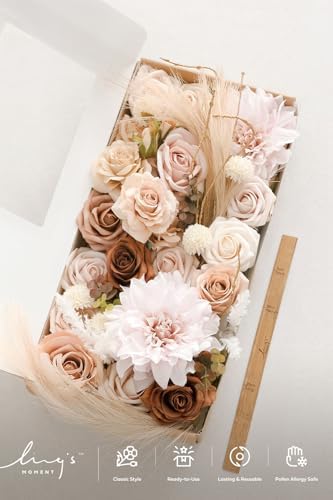 Artificial Wedding Flowers Combo, Beige & Sepia, Deluxe in Beg-beige & Sepia, alternate view 6