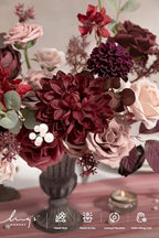 Artificial Wedding Flowers Combo, Dusty Rose & Burgundy, Deluxe in Red-dusty Rose & Burgundy, alternate view 3