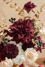 Artificial Wedding Flowers Combo, Marsala&Soft Peach, Deluxe in Red-marsala & Soft Peach, alternate view 3