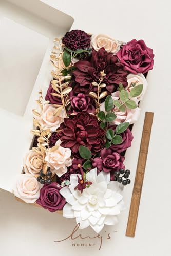 Artificial Wedding Flowers Combo, Marsala&Soft Peach, Deluxe in Red-marsala & Soft Peach, alternate view 4
