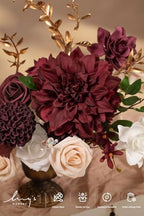 Artificial Wedding Flowers Combo, Marsala & Soft Peach, Grand in Red-marsala & Soft Peach, alternate view 4