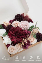 Artificial Wedding Flowers Combo, Marsala & Soft Peach, Grand in Red-marsala & Soft Peach, alternate view 5
