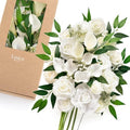 Artificial Wedding Flowers Combo, White & Green, Deluxe in Wht-white & Green