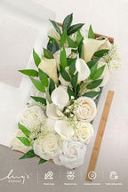 Artificial Wedding Flowers Combo, White & Green, Deluxe in Wht-white & Green, alternate view 6