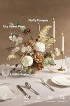 Artificial Wedding Flowers Deluxe Combo, Brown & Tawny Beige in Beg-earth Brown & Tawny Beige, alternate view 2