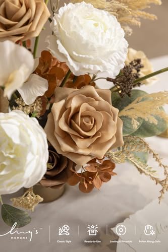 Artificial Wedding Flowers Deluxe Combo, Brown & Tawny Beige in Beg-earth Brown & Tawny Beige, alternate view 3