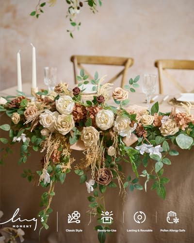 Artificial Wedding Flowers Deluxe Combo, Brown & Tawny Beige in Beg-earth Brown & Tawny Beige, alternate view 6
