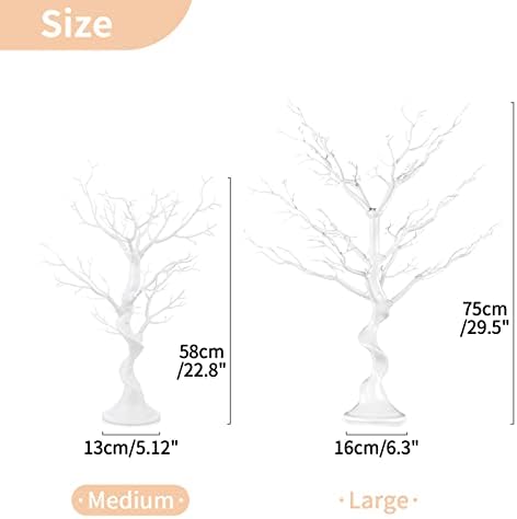 Artificial White Tree Branch for Christmas, 22.8 Inch, 2 Pcs in White, alternate view 3
