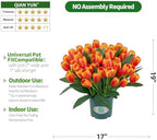 Artificial White Tulips in Pot, 18" UV Resistant Faux Tulip Flowers for Outdoor Porch Patio Decor, Artificial, alternate view