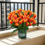 Artificial White Tulips in Pot, 18" UV Resistant Faux Tulip Flowers for Outdoor Porch Patio Decor, Artificial, alternate view
