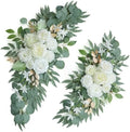 Artificial White Wedding Arch Flower Floral Swags Set of 2