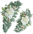 Artificial White Wedding Arch Flower Floral Swags Set of 2