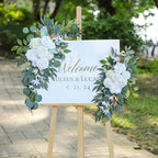Artificial White Wedding Arch Flower Floral Swags Set of 2, alternate view 2