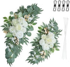 Artificial White Wedding Arch Flower Floral Swags Set of 2, alternate view 5