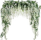 Artificial Wisteria Garland 3Pcs 7.2Ft/Piece White Wisteria Hanging Flowers