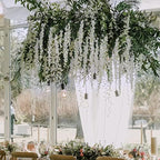 Artificial Wisteria Garland 3Pcs 7.2Ft/Piece White Wisteria Hanging Flowers, alternate view 2