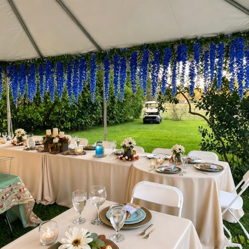 Artificial Wisteria Hanging Flowers, 36, Royal Blue in Royal Blue, alternate view 4