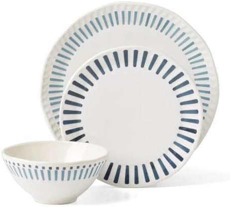 Artisanal Stripe 12 Piece Dinnerware Set, Service For 4 in Stripes, alternate view 3