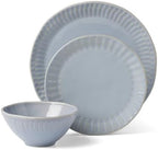 Artisanal Stripe Blue 12 Piece Dinnerware Set, Service For 4 in Blue, alternate view 3