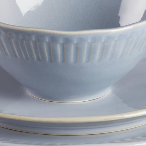 Artisanal Stripe Blue 12 Piece Dinnerware Set, Service For 4 in Blue, alternate view 5