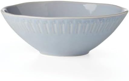 Artisanal Stripe Blue Serving Bowl in 1 Count in Blue
