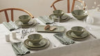 Artisanal Stripe Green 12 Piece Dinnerware Set, Service For 4 in Green, alternate view 6