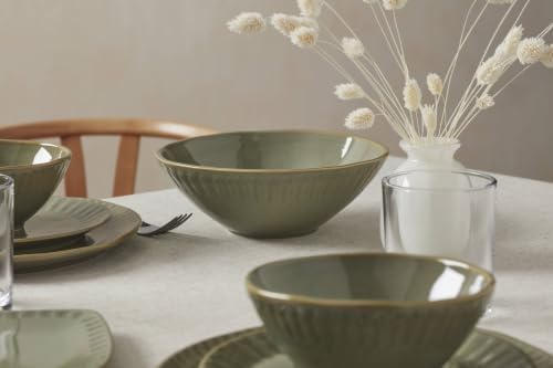 Artisanal Stripe Green Serving Bowl in 1 Count in Green, alternate view 2