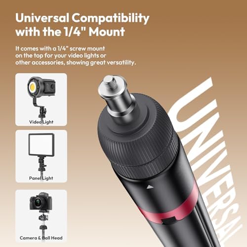 AT-05 78.7'' Heavy Duty Foldable Light Stand, 6.56ft Extendable Light Tripod for Continute Output Photography, alternate view