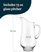 Atlantis Clear Glass Pitcher with Handle for Water & Juice, 73 Oz in Atlantis, alternate view 3