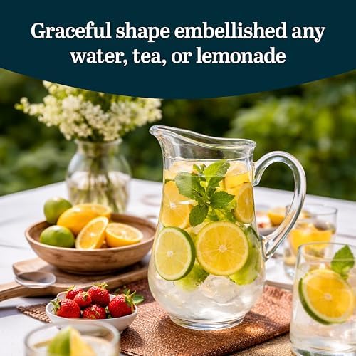 Atlantis Clear Glass Pitcher with Handle for Water & Juice, 73 Oz in Atlantis, alternate view 4