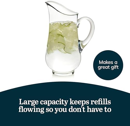 Atlantis Clear Glass Pitcher with Handle for Water & Juice, 73 Oz in Atlantis, alternate view 5