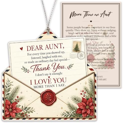 Aunt Christmas Ornament - Dear Aunt Thank You Keepsake - Sentimental Auntie Gift - Great Auntie Present - Xmas