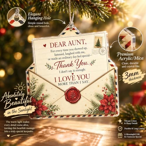 Aunt Christmas Ornament - Dear Aunt Thank You Keepsake - Sentimental Auntie Gift - Great Auntie Present - Xmas, alternate