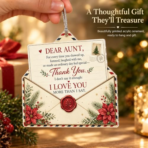 Aunt Christmas Ornament - Dear Aunt Thank You Keepsake - Sentimental Auntie Gift - Great Auntie Present - Xmas, alternate
