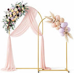 AURALIS Metal Arch Backdrop Stand Set of 2 (7.2FT+6FT), Gold Wedding Arch Frame for Indoor & Outdoor Use