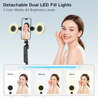 Auto Face Tracking Tripod 360 Rotation, Selfie Stick for iPhone with Light in Black-SL, alternate view 3